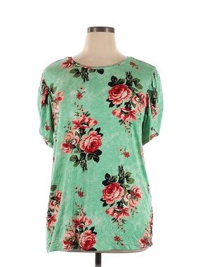 LuLaRoe Mint Green Floral Short Sleeve Top